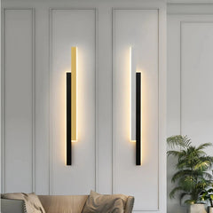 Aplique de pared largo moderno LED regulable bicolor para salón