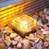 Lámpara decorativa exterior solar LED IP65 de suelo con efecto hielo