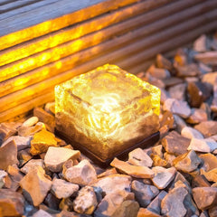 Lámpara decorativa exterior solar LED IP65 de suelo con efecto hielo