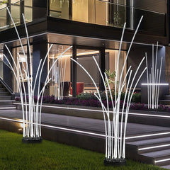 Lámpara decorativa exterior LED IP65 moderna de fibra óptica efecto junco para jardín