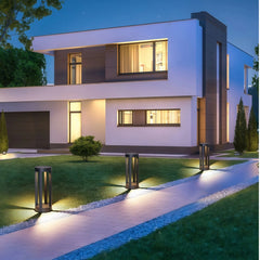 Baliza solar exterior LED IP65 de metal con diseño moderno