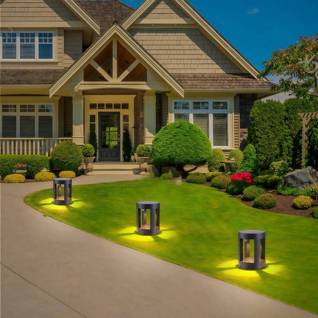 Baliza solar exterior LED IP65 de metal con diseño moderno