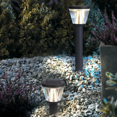 Baliza exterior solar para jardín LED IP65 de metal negra moderna