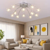 Lámpara de techo Sputnik moderna de metal con LED para salón