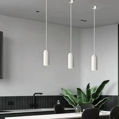 Lámpara nórdica colgante LED regulable en altura acabado Morandi para comedor