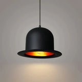 Lámpara Colgante Sombrero LED Negra Diseño Moderno para Comedor