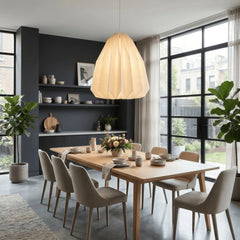 Lámpara colgante origami nórdica blanca con LED regulable para comedor