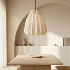Lámpara colgante origami nórdica blanca con LED regulable para comedor