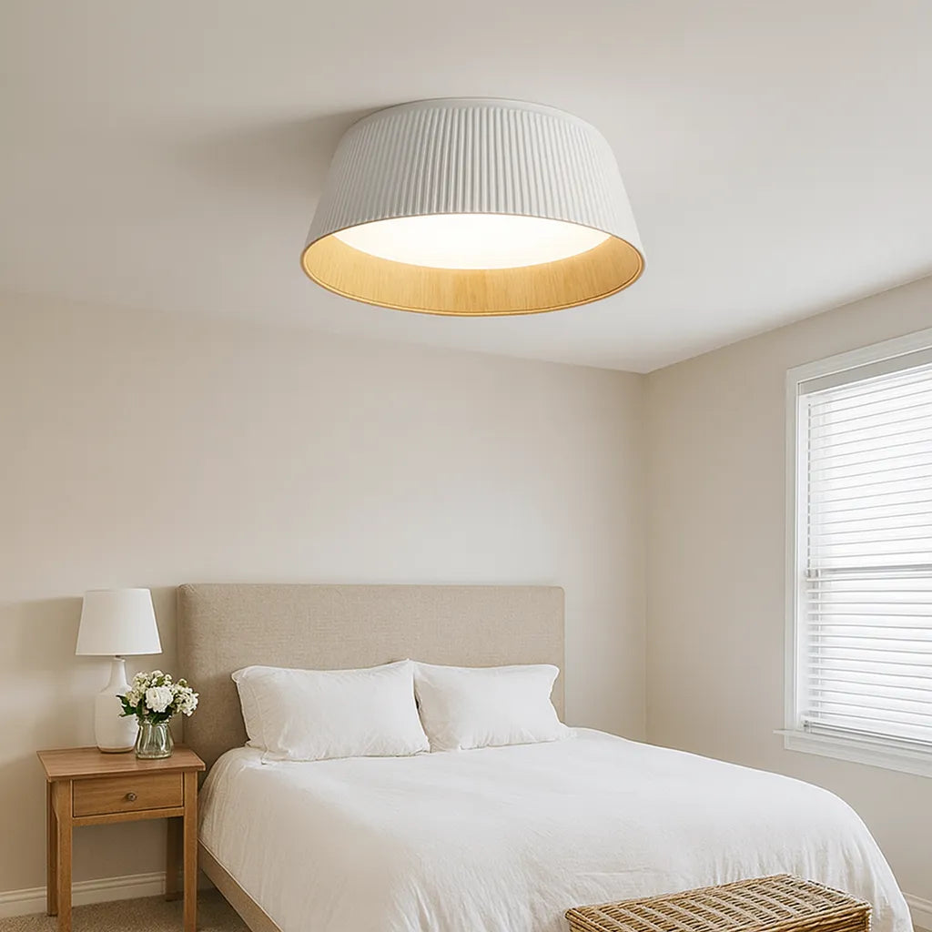 Lámpara de Techo LED Redonda Moderna con Diseño de Rayas para Dormitorio, Ø 46 cm