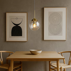 Lámpara Colgante Simple de Vidrio Bola para Comedor