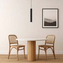 Lámpara Colgante Cilíndrica Moderna de Metal Negra para Comedor