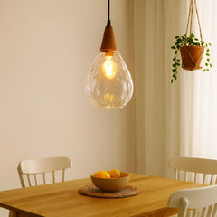 Lámpara Colgante Nórdica de Vidrio en Forma de Gota para Comedor