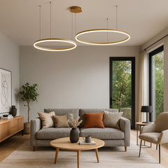 Lámpara Colgante Moderna Minimalista en Forma de Anillo para Sala de Estar