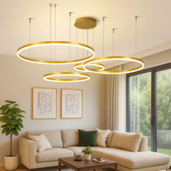 Lámpara Colgante Moderna Minimalista en Forma de Anillo para Sala de Estar