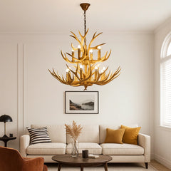 Lámpara Colgante de Estilo Rústico con Astas de Ciervo para Salón