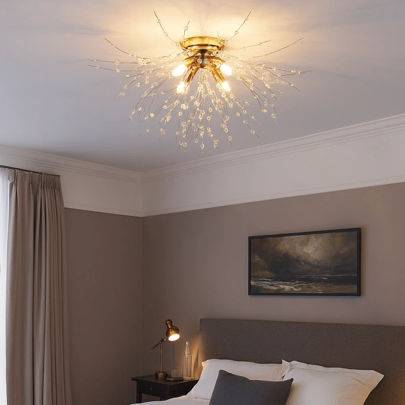 Lámpara de Techo LED Moderna con Diseño de Diente de León para Dormitorio