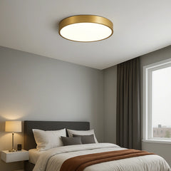 Lámpara de Techo LED Moderna de Cobre para Dormitorio Redonda