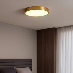 Lámpara de Techo LED Moderna de Cobre para Dormitorio Redonda