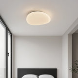 Plafón de techo moderno blanco con LED en forma de guijarro para dormitorio