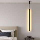 Lámpara colgante lineal negra minimalista LED para mesita de noche