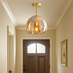 Lámpara de Techo Moderna de Latón y Vidrio para Pasillo