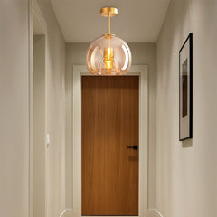 Lámpara de Techo Moderna de Latón y Vidrio para Pasillo