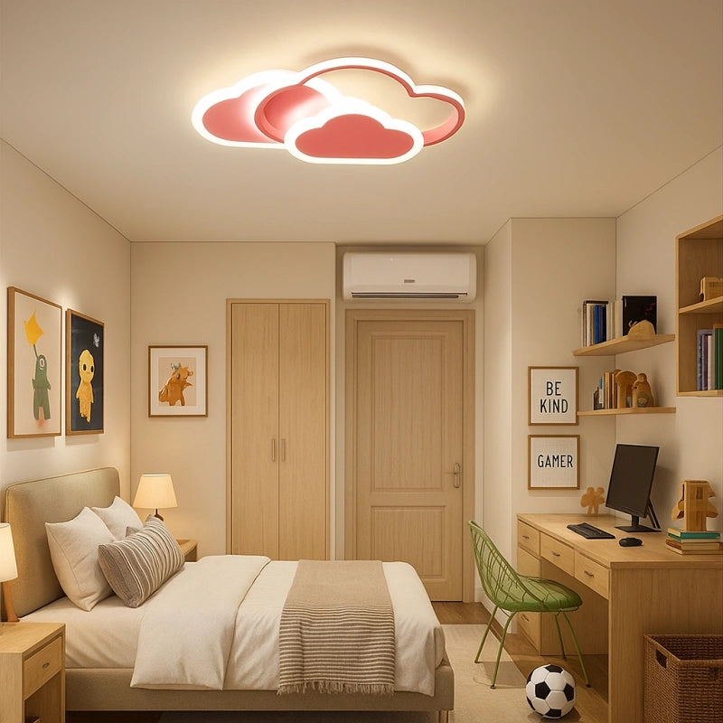 Lámpara de Techo LED con Diseño de Nube para Habitación Infantil