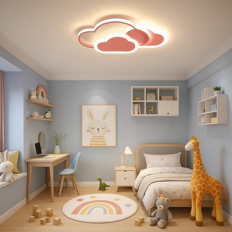 Lámpara de techo infantil nube led regulable para dormitorio