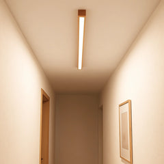 Lámpara de Pasillo de Techo LED de Madera Maciza Estilo Nórdico Alargada