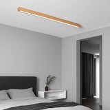 Plafón lineal de techo nórdico de madera LED para salón