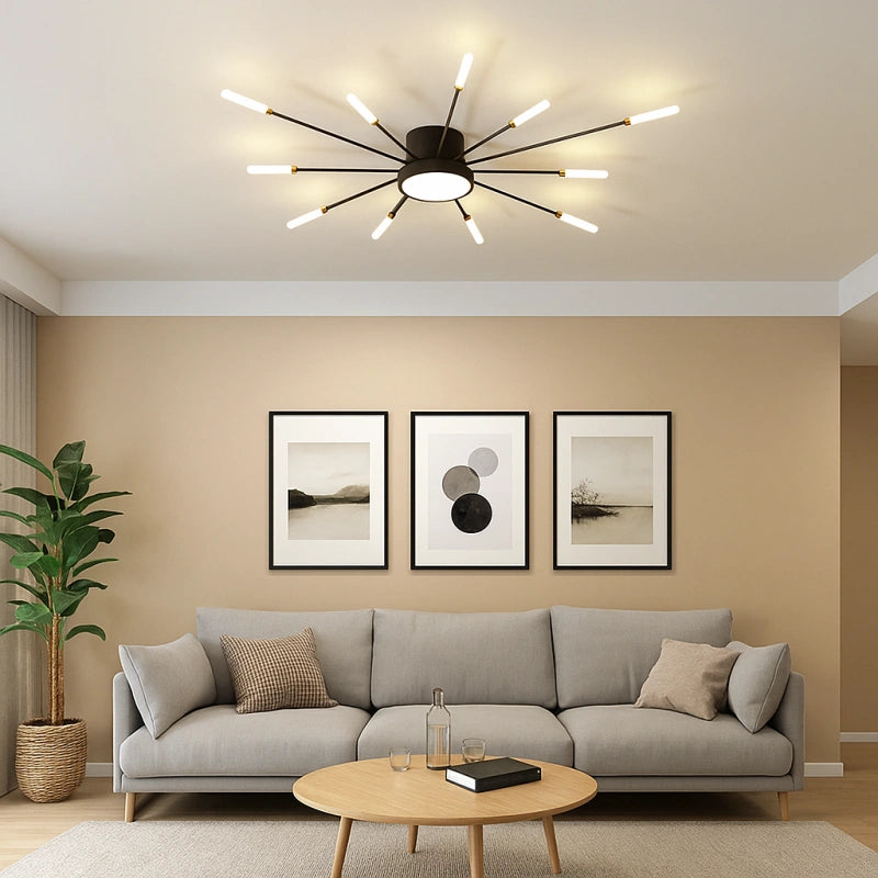 Lámpara de Techo LED Moderna con Forma de Fuegos Artificiales con Focos para Salón