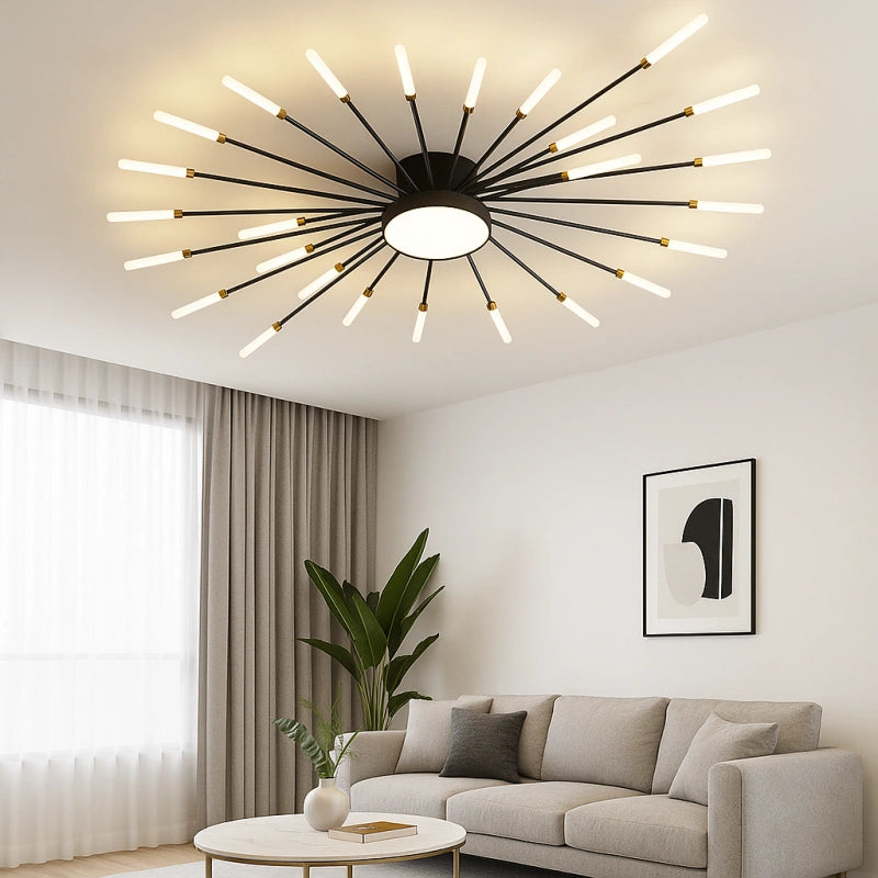 Lámpara de techo Sputnik moderna LED regulable para salón
