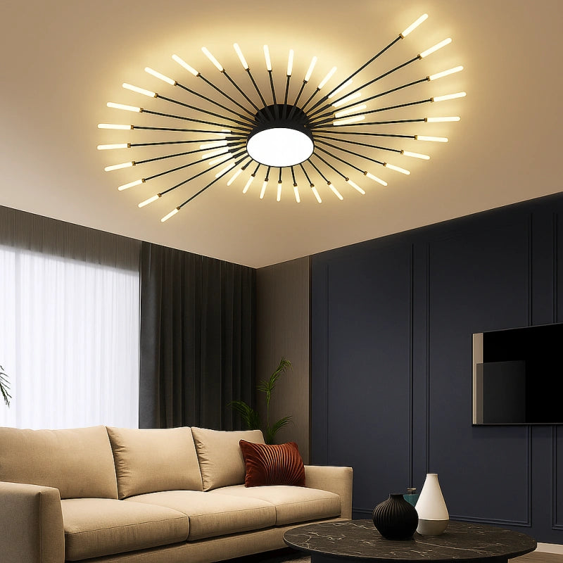 Lámpara de techo Sputnik moderna LED regulable para salón