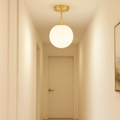Lámpara de Techo LED Nórdica de Bola de Vidrio con Protección Ocular para Pasillo