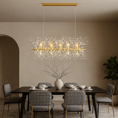 Lámpara colgante sputnik led de cristal moderna regulable en altura para comedor