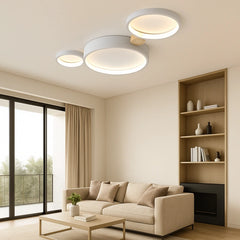 Lámpara LED de Techo Estilo Nórdico de Aros Múltiples para Salón con Protección Ocular