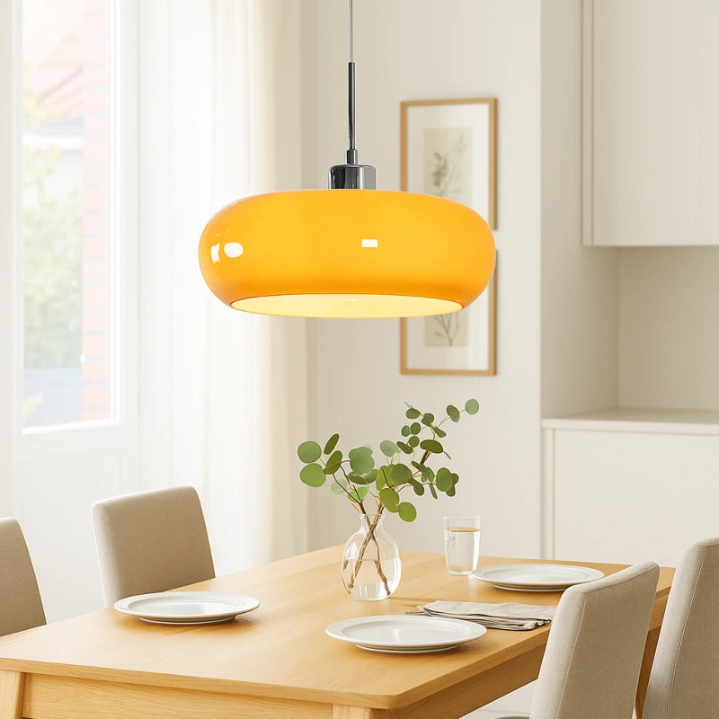 Lámpara colgante de vidrio Bauhaus LED regulable para comedor