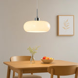 Lámpara colgante de vidrio Bauhaus LED regulable en altura para comedor