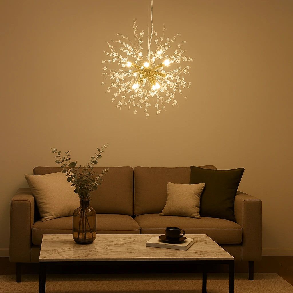 Lámpara Colgante de Cristal Diseño Creativo de Diente de León Moderna