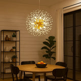 Lámpara colgante Sputnik moderna de cristal regulable en altura para comedor