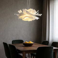 Lámpara Colgante Nórdica De Pétalos Blancos Para Comedor