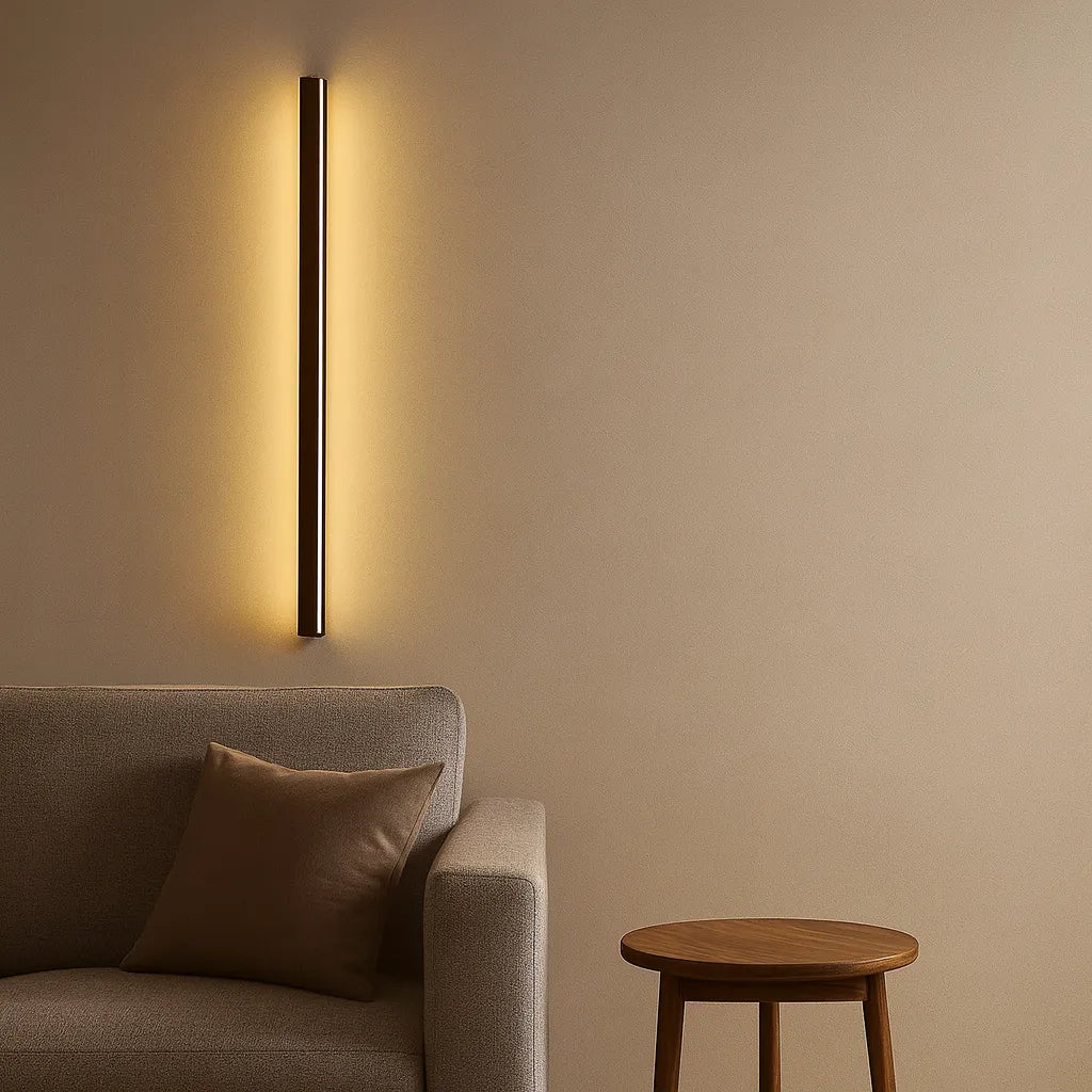 Aplique de Pared LED Moderno de Diseño Largo en Acabado Cepillado