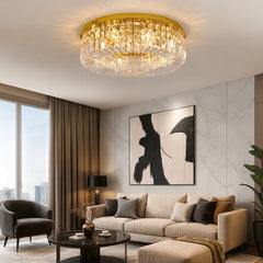 Lámpara de Techo de Cristal Redonda de Lujo para Salón