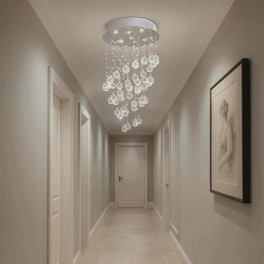 Lámpara de Techo Moderna de Cristal con Colgantes para Escaleras, 3 luces