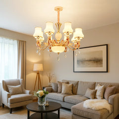 Lámpara Colgante de Cristal Estilo Europeo en Aleación de Zinc