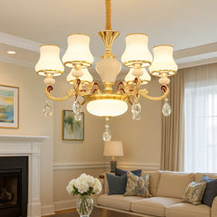 Lámpara Colgante de Cristal Estilo Europeo en Aleación de Zinc