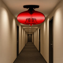 Lampara de Techo de Vidrio Ovalada Moderna para Pasillo, Ø 28 cm