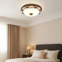 Lámpara de Techo LED Vintage de Vidrio Redonda para Dormitorio