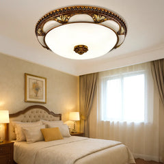 Lámpara de Techo LED Vintage de Vidrio Redonda para Dormitorio