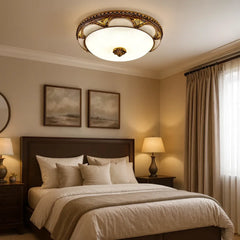 Lámpara de Techo LED Vintage de Vidrio Redonda para Dormitorio